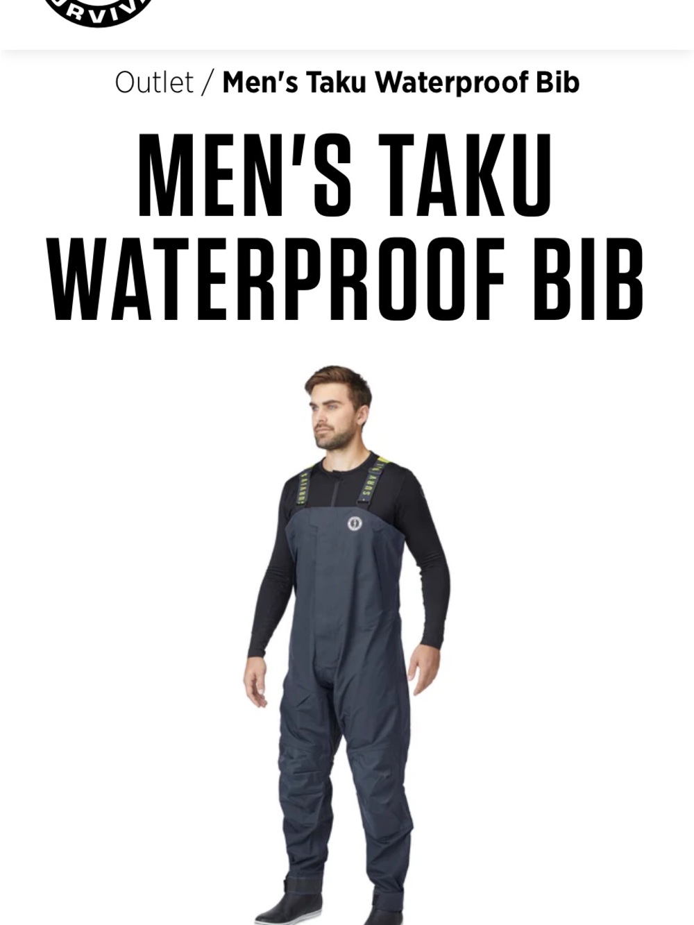 Men's Taku Waterproof Bib - Dark Gray with Black Straps